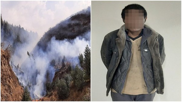 Detienen a presunto autor de fuerte incendio forestal en Cusco
